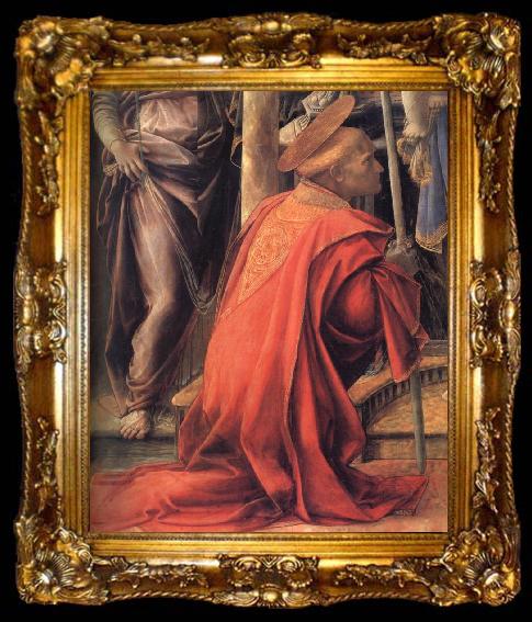 framed  Fra Filippo Lippi Details of Madonna and Child with Angels,St Frediano and St Augustine, ta009-2